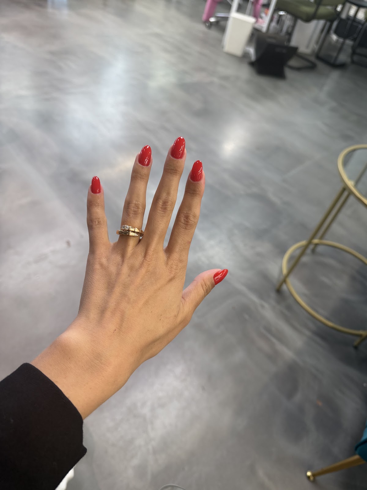 Classic red gel — Russian manicure